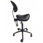Lenni, sadelstol med svart konstläder